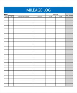 mileage log template mileage log template
