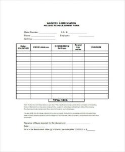 mileage reimbursement form mileage reimbursement claim form