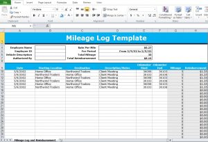 mileage tracker form mileage log excel template