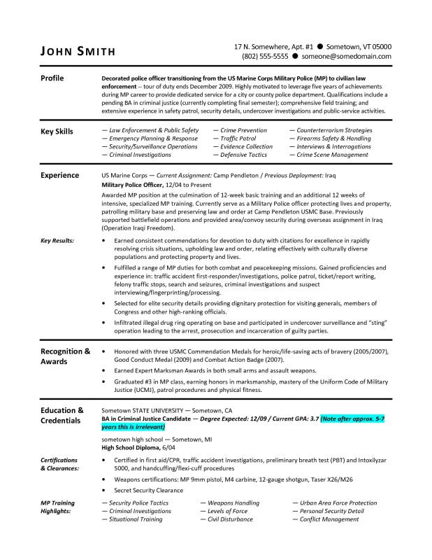 military resume template