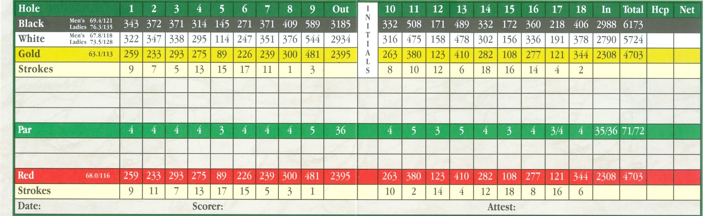 mini golf scorecard