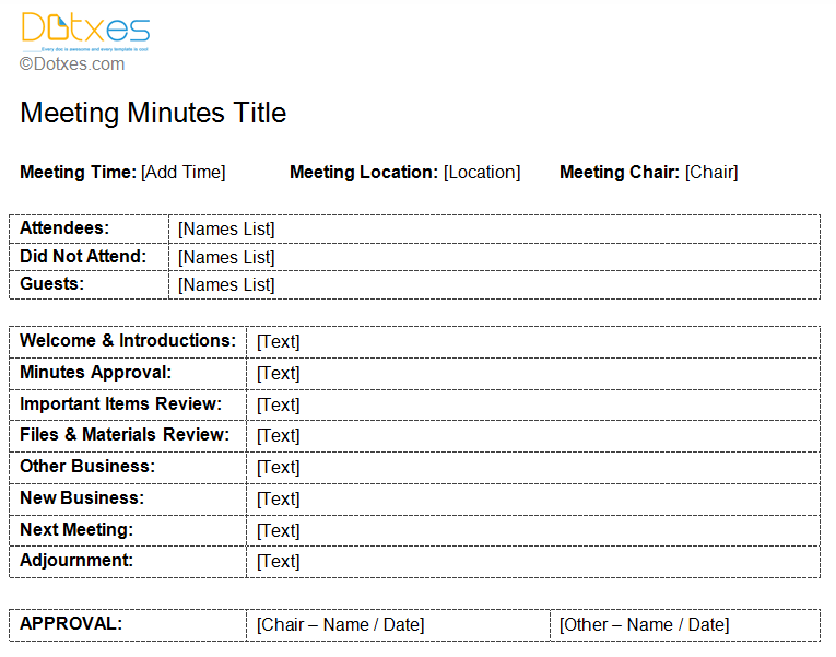 minutes of meeting