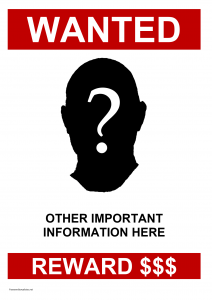 missing poster template wanted poster