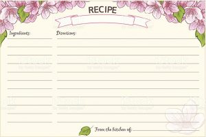 model comp card template old fashioned recipe card template floral vector id