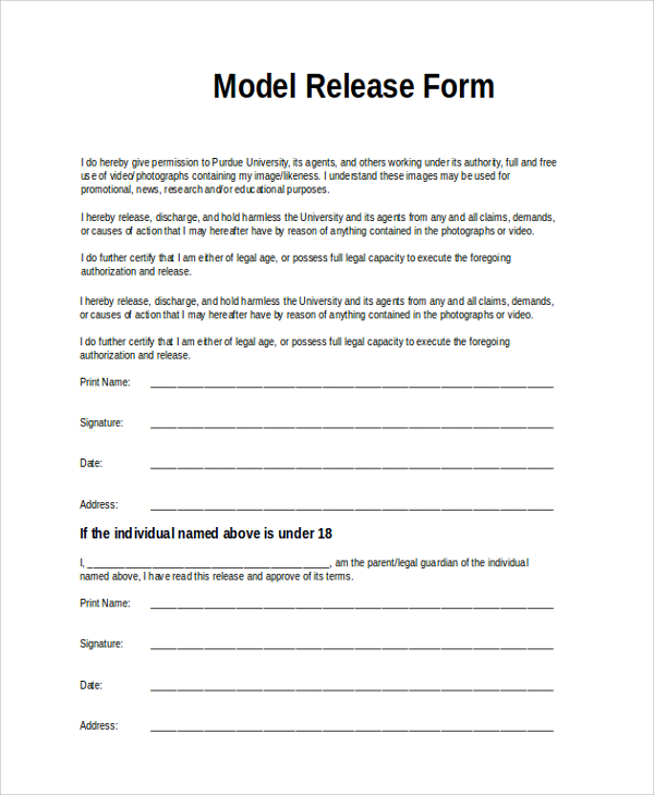 model release form