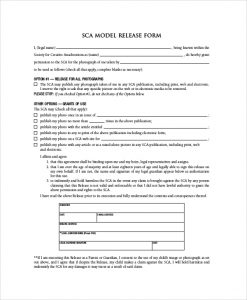 model release form sca model release form