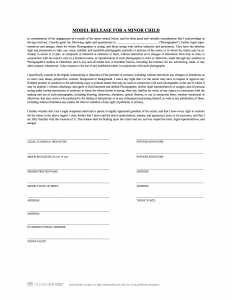 model release form template photo release form for minors template studiobinder