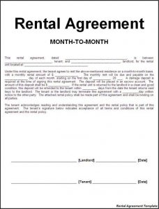 month to month lease agreement agreement templates efficient sample of month to month rental agreement template with blank information fill also landlord and tenant signatures