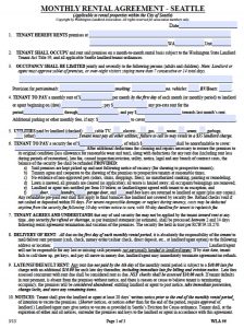 month to month rental agreement form seattle washington month to month lease agreement