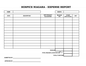monthly expense report template expense report template