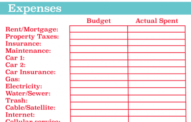 monthly expense spreadsheet best personal budget template x