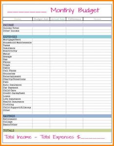 monthly household budget template free printable monthly budget monthly budget chart pic