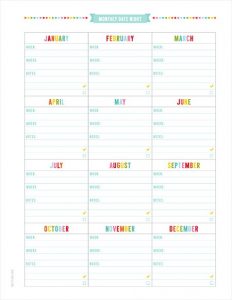 monthly time sheet monthly date night planner printable