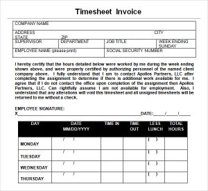 monthly timesheet template excel timesheet invoice template