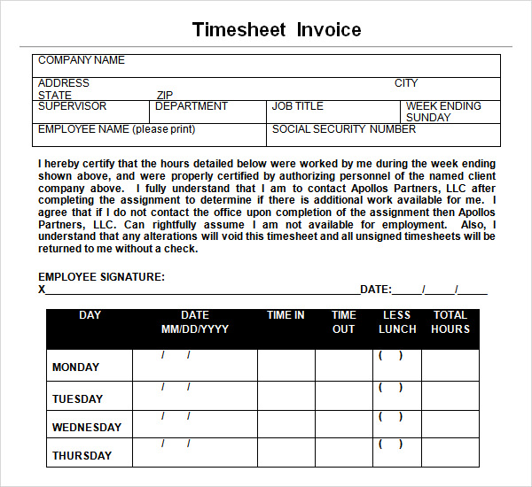 monthly timesheet template excel