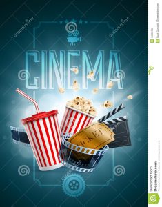movie poster templates cinema poster design template popcorn box disposable cup beverages straw film strip clapper board ticket detailed