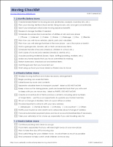 moving checklist template moving checklist