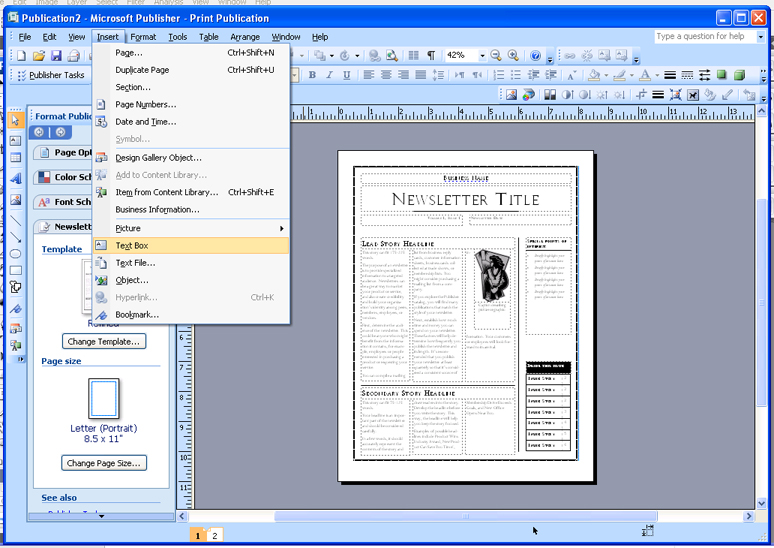 ms publisher templates