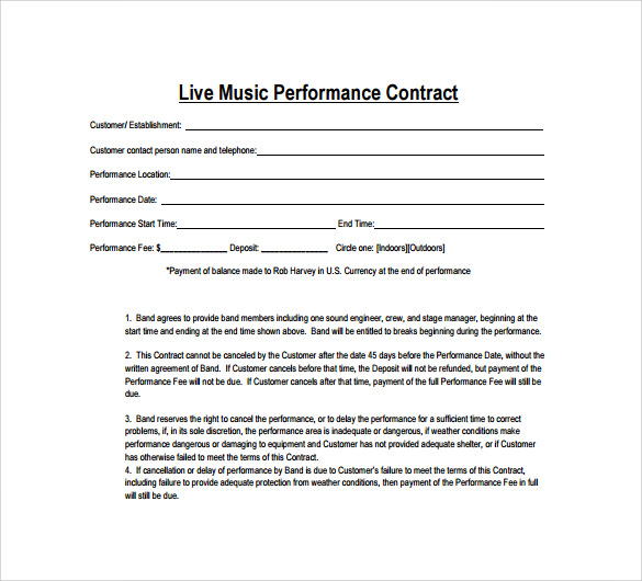 music contract template