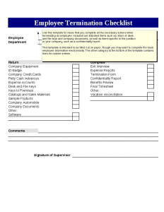 new employee onboarding checklist employee termination checklist