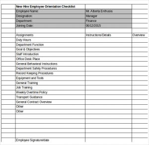 new employee orientation checklist new hire employee orientation checklist template download