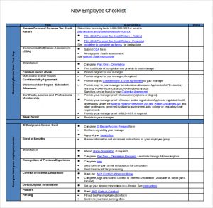 new hire checklist template doc format of new hire employee checklist template download