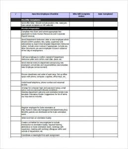 new hire checklist template new hire checklist excel format template download