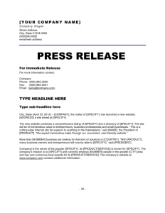 news release format press release template