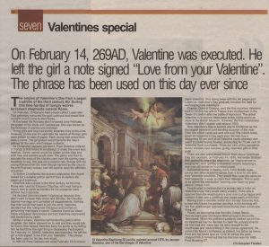 newspaper article example chrisfielden valentines bristoleveningpost februaryth
