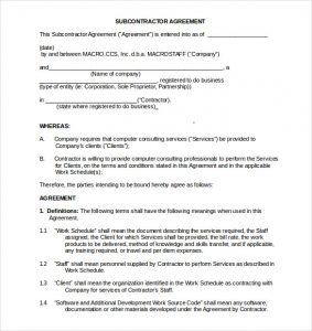 non compete agreement template subcontractor non compete agreement sample word doc