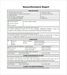 non conformance report nonconformance report word template free download