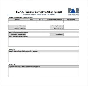 non conformance report supplier nonconformance report pdf template free download