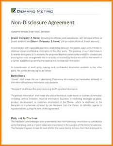 non disclosure agreement form non disclosure agreement form non disclosure agreement template cb