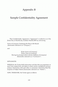 non disclosure agreement form statement of confidentiality sample