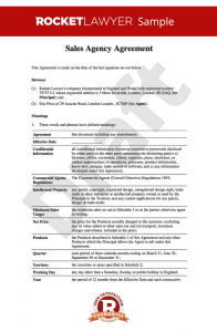 non disclosure form sales agency agreement