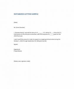 notarized letter format notarized letter template