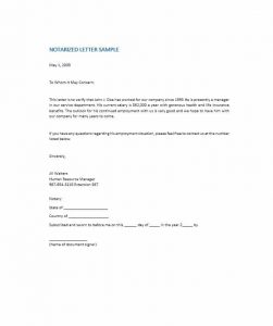 notarized letter format notarized letter template