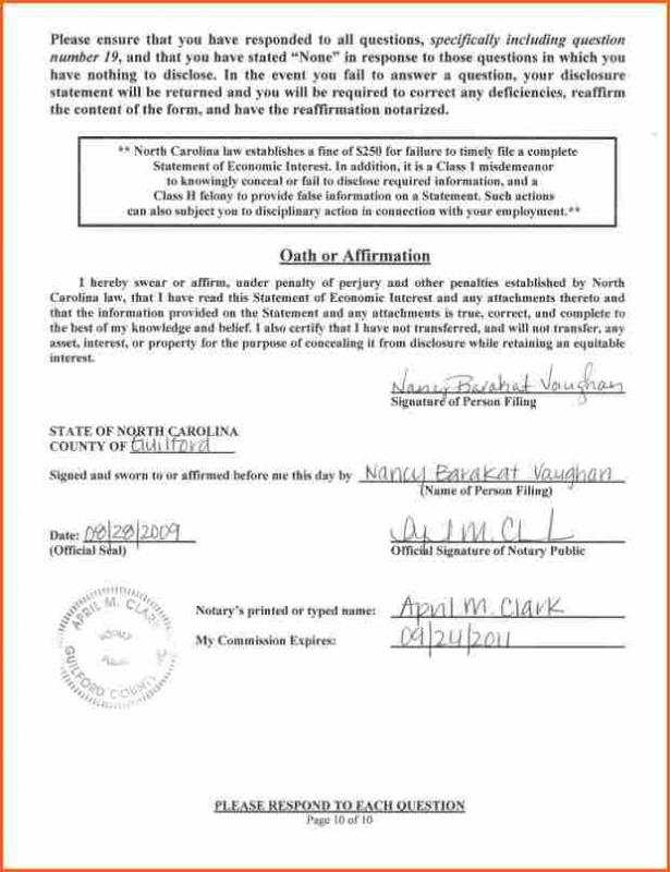 notarized letter format
