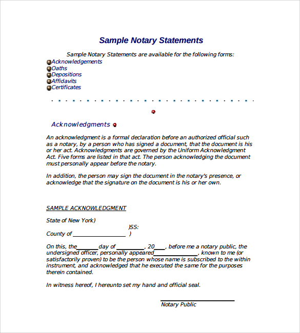 notarized letter sample