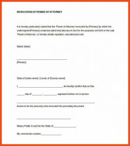notary signature template notary signature format revocation of power of attorney notarized letter word format