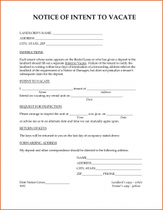 notice of intent to vacate notice of intent to vacate cover letter bests of request to vacate landlord intent property