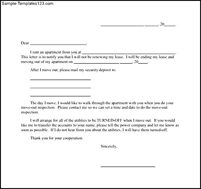 notice of lease termination letter from landlord to tenant