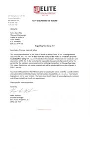 notice to vacate letter from landlord to tenant eviction notices