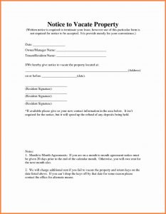 notice to vacate letter sample letter notice to vacate rental property notice to vacate template template notice to vacate rental property for rental application templates x