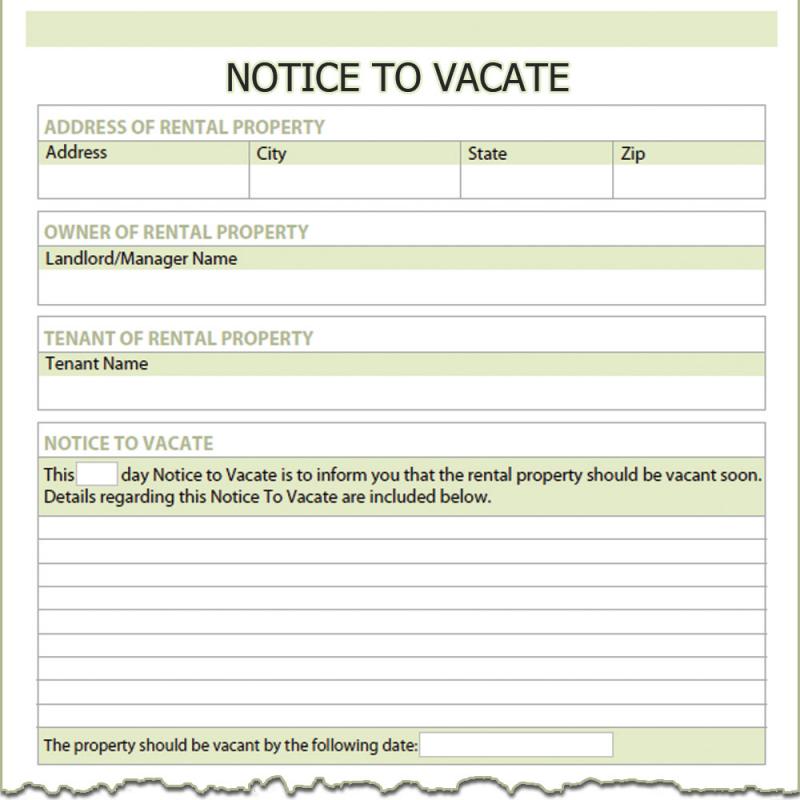 notice to vacate