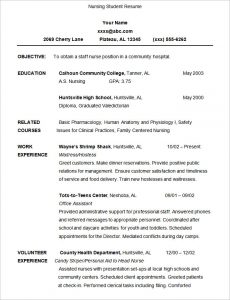 nursing student resume nursing student resume template sample