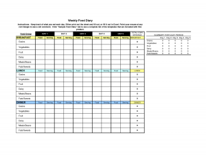 nutrition label templates weekly food diary template excel