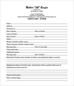 obituary template free blank funeral obituary template free download