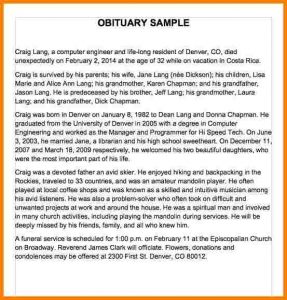obituary template mother best obituary examples obituary samples word