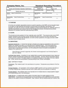 obituary template word sop example sop format examples vendor and contractor operation qualification sop sample excerpt